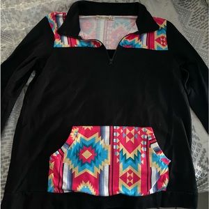 Southern Stitch Aztec quarter zip up